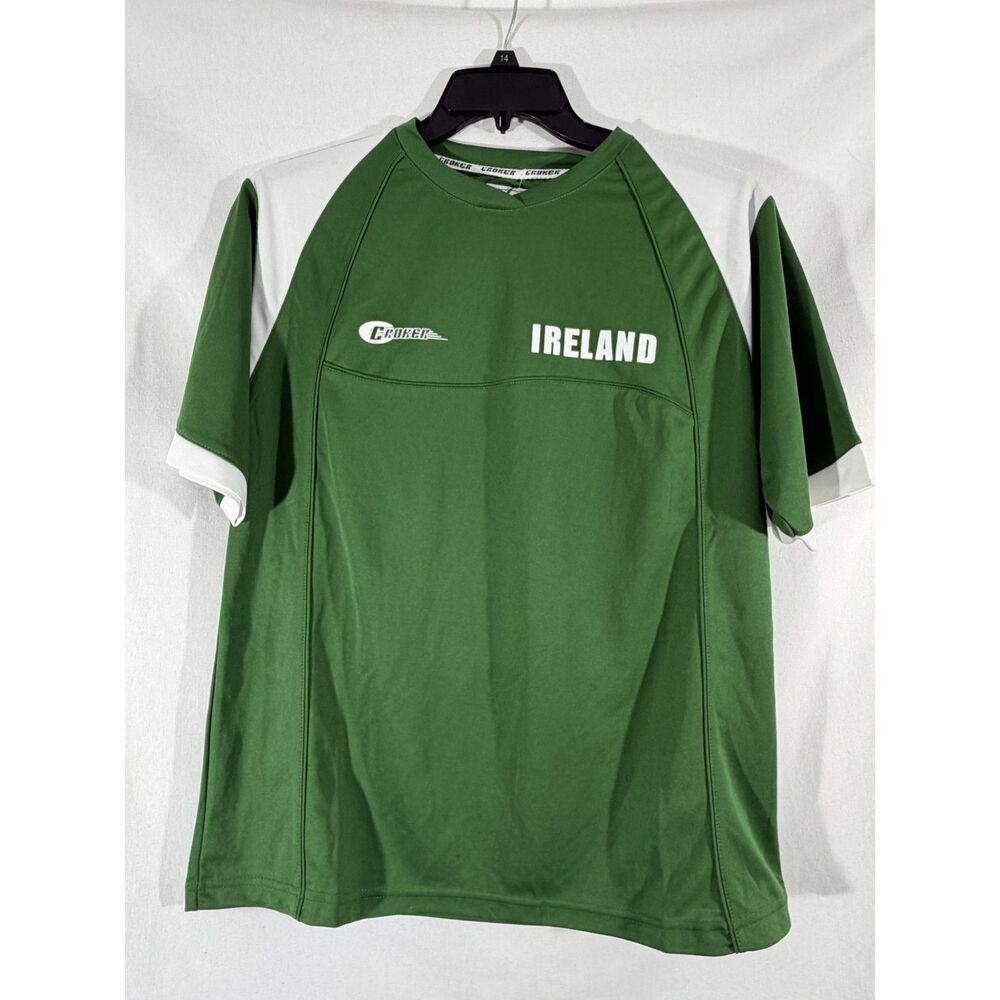 NWT Croker Sports Ireland Men's S Green White Soccer Rugby Jersey